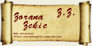 Zorana Zekić vizit kartica